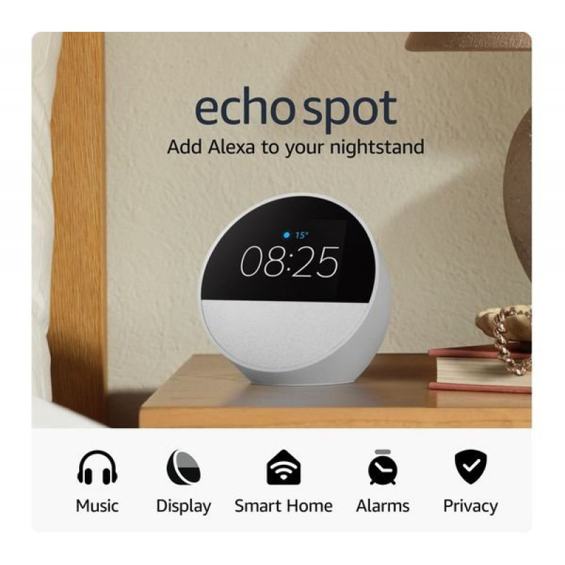 Amazon Echo Spot (2024) - Glacier White