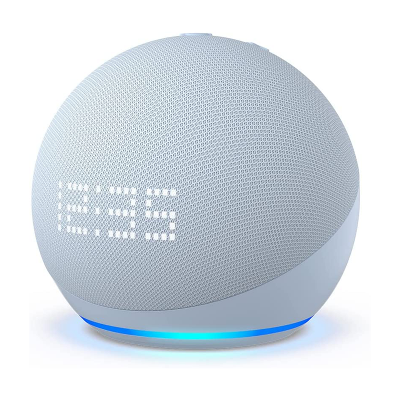 Amazon Echo Dot (5th Generation) with Clock - Cloud Blue