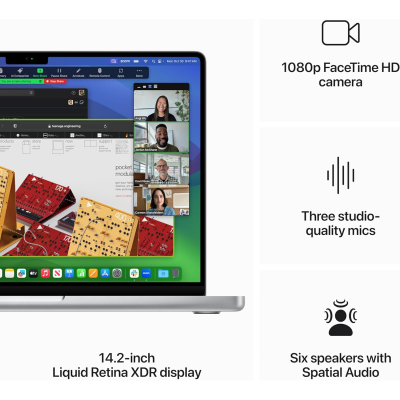 Apple Macbook Pro Laptop 2023 (M3 Max, 14‑core CPU, 30‑core GPU: 16.2-inch Liquid Retina XDR display, 36GB Ram, 1TB SSD) - Silver