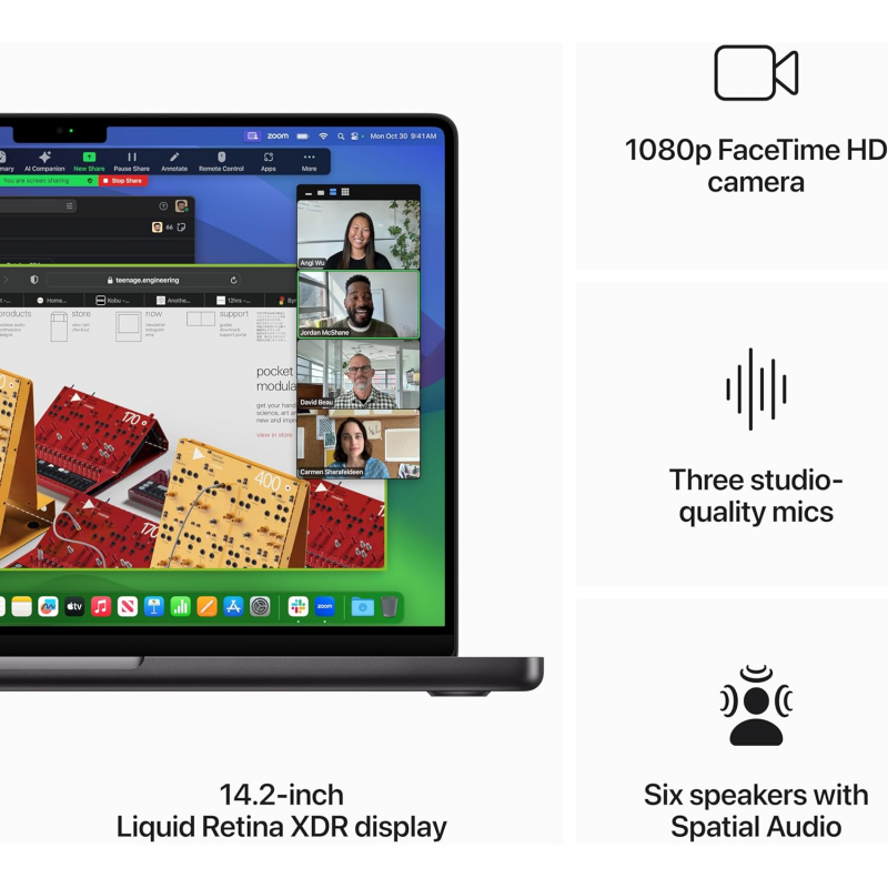 Apple Macbook Pro Laptop 2023 (M3 Pro, 11‑core CPU, 14‑core GPU: 14.2-inch Liquid Retina XDR display, 18GB Ram, 1TB SSD) - Space Black