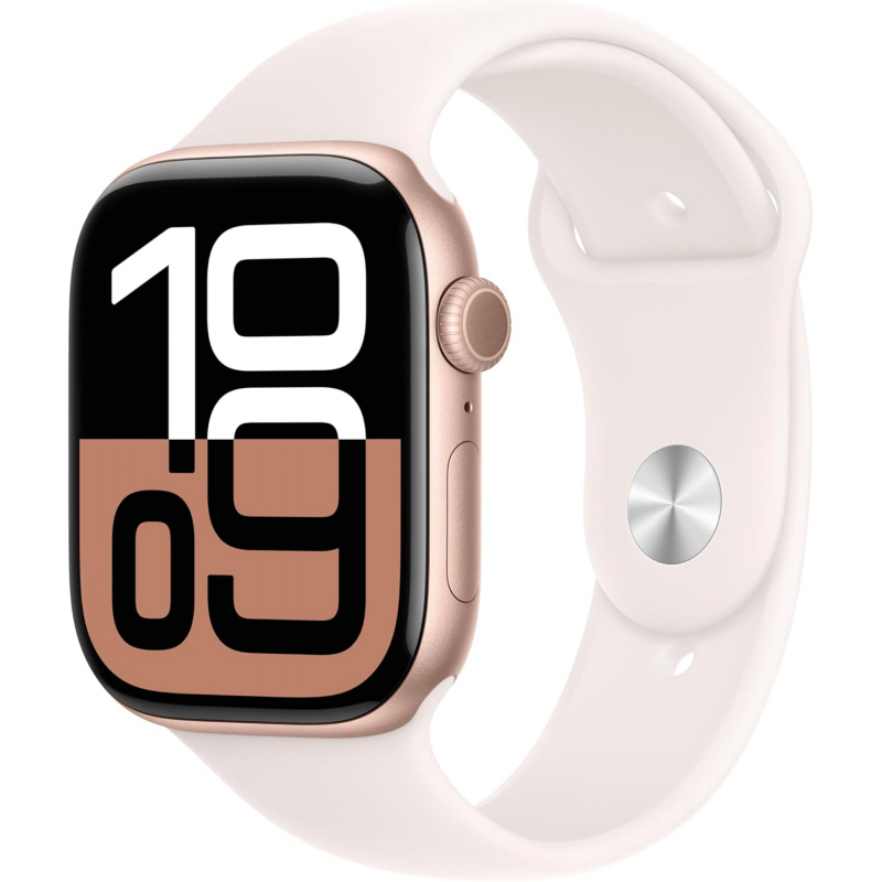 Apple Watch Series 10 (GPS, 42mm) - Rose Gold Aluminium Case with M/L Light Blush Band