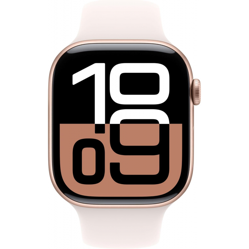 Apple Watch Series 10 (GPS, 46mm) - Rose Gold Aluminium Case with M/L Light Blush Band