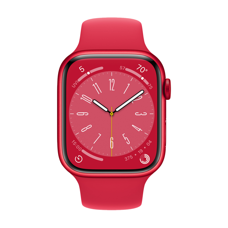 Apple Watch Series 8 (GPS, 41mm) - (PRODUCT)RED Aluminium Case with M/L (PRODUCT)RED Sport Band
