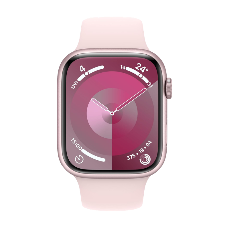 Apple Watch Series 9 (GPS, 41mm) - Pink Aluminium Case with S/M Light Pink Sport Band