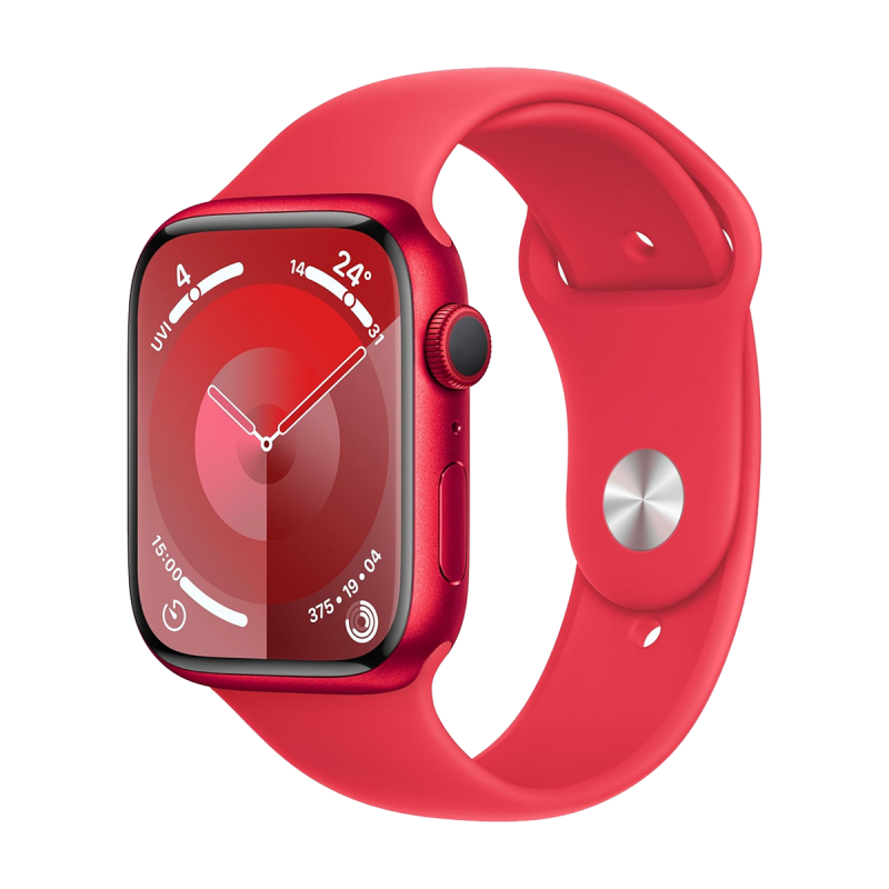 Apple Watch Series 9 (GPS, 45mm) - Red Aluminium Case with M/L Red Sport Band