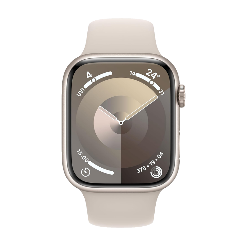 Apple Watch Series 9 (GPS, 45mm) - Starlight Aluminium Case with S/M Starlight Sport Band