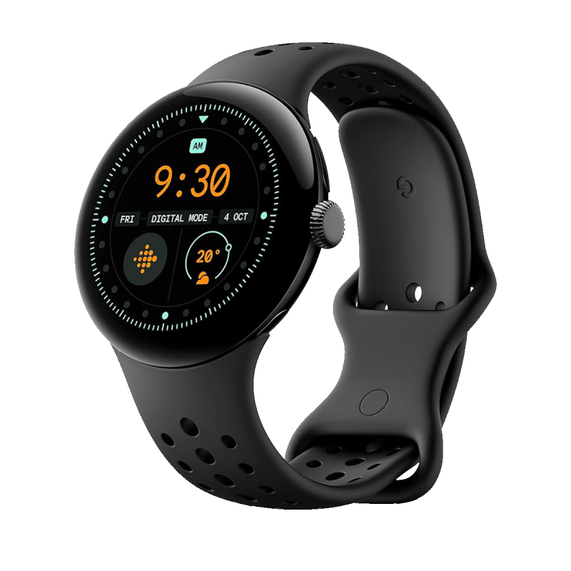 Google Pixel Watch 3 Wi-Fi (45mm) - Matte Black Aluminium Case with Obsidian Active Band