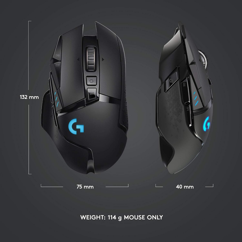 Logitech G502 LIGHTSPEED Wireless Gaming Mouse - Black