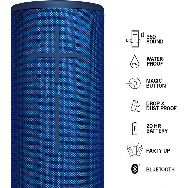 Logitech Ultimate Ears MegaBoom 3 Bluetooth Speaker - Blue