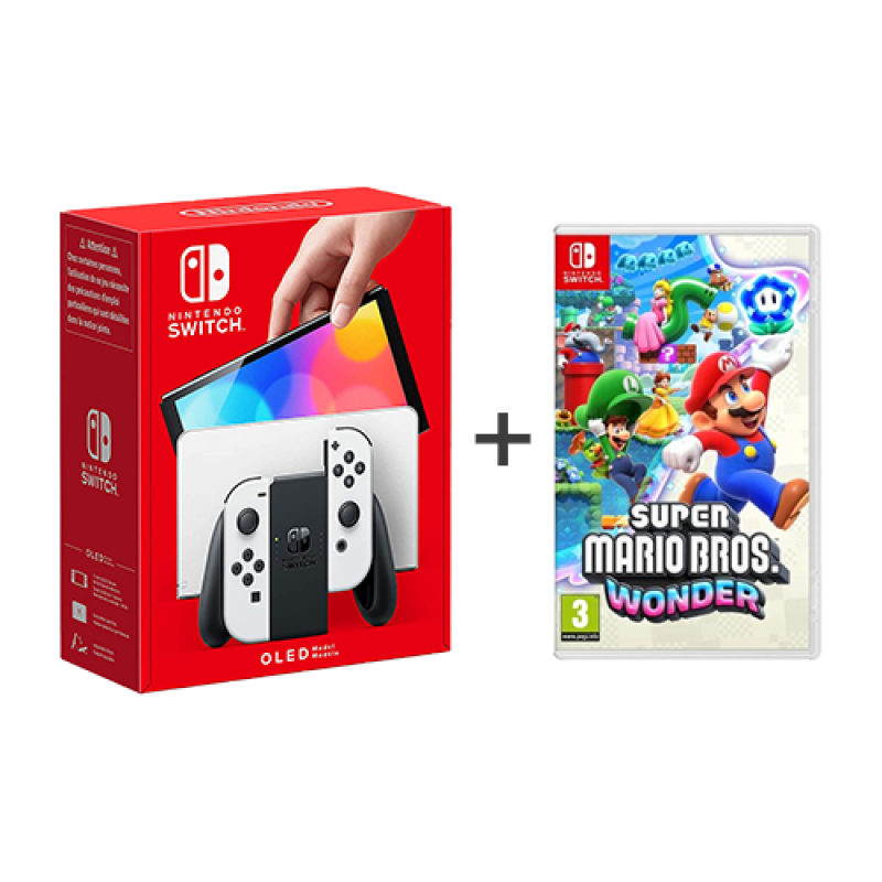 Nintendo Switch OLED Super Mario Bros. Wonder Bundle - White