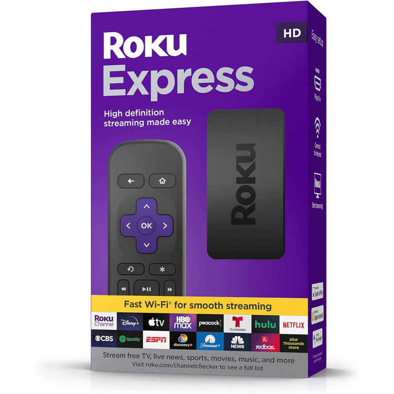 Roku Express | HD Roku Streaming Device with Standard Remote (2022)