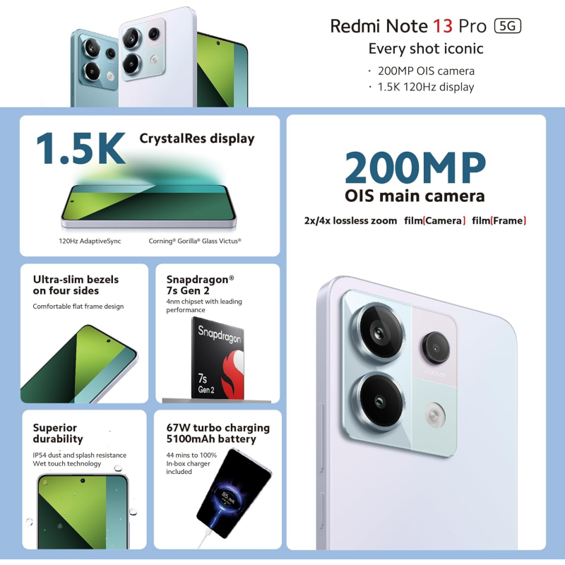 Xiaomi Redmi Note 13 Pro 5G (8+256GB) - Ocean Teal
