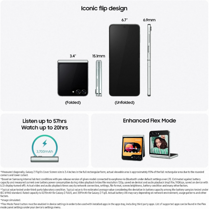 Samsung Galaxy Z Flip 5 5G Smartphone (8+256GB) - Graphite