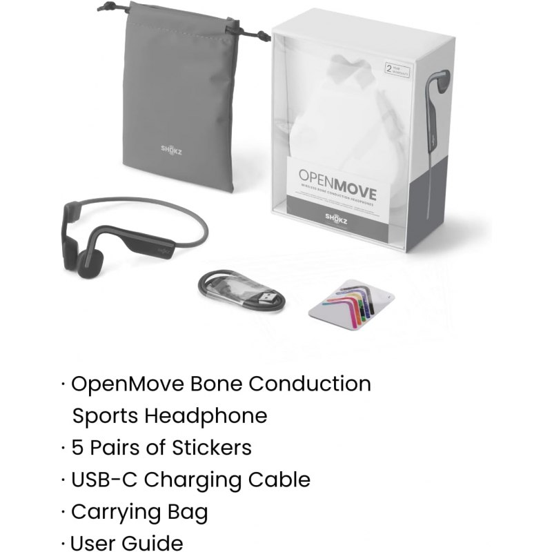 SHOKZ OpenMove Bone Conduction Headphones - Grey