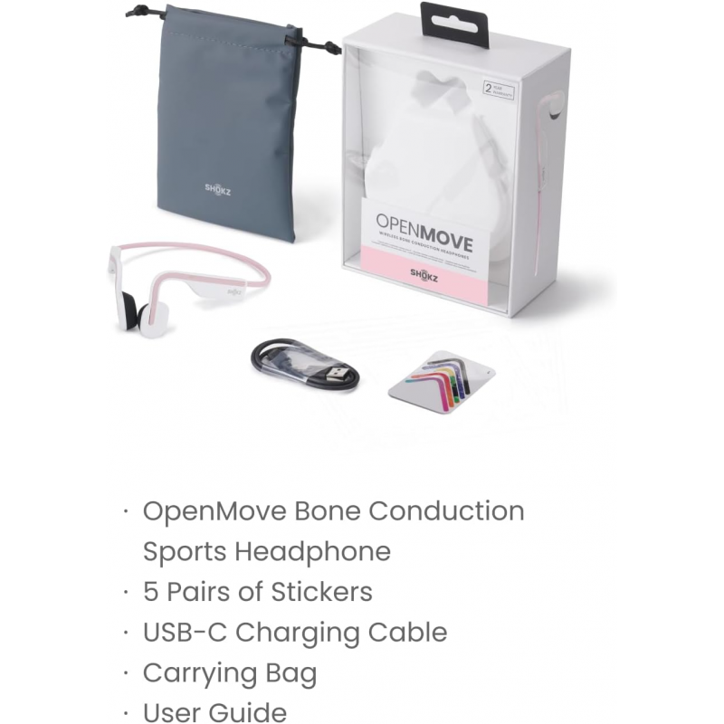 SHOKZ OpenMove Bone Conduction Headphones - Pink